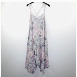 Cynthia Rowley Linen Blend Lavender Floral Midi Sun Dress